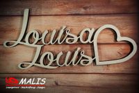 Holzschriftzug Louisa &amp; Louis mit Herz